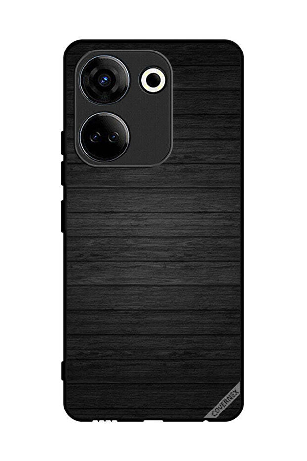 Protective Case Cover For Tecno Camon 20 Dark Wooden Pattern