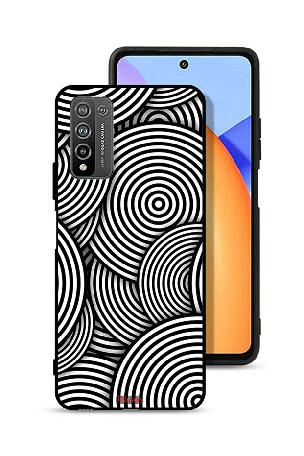 غطاء حماية لهاتف Honor 10X Lite بنمط دوائر وهمية