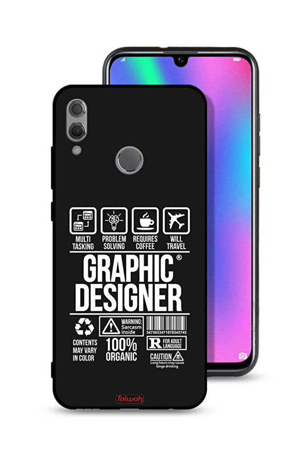 غطاء حماية لهاتف Honor 10 Lite، ملصق مصمم جرافيكي