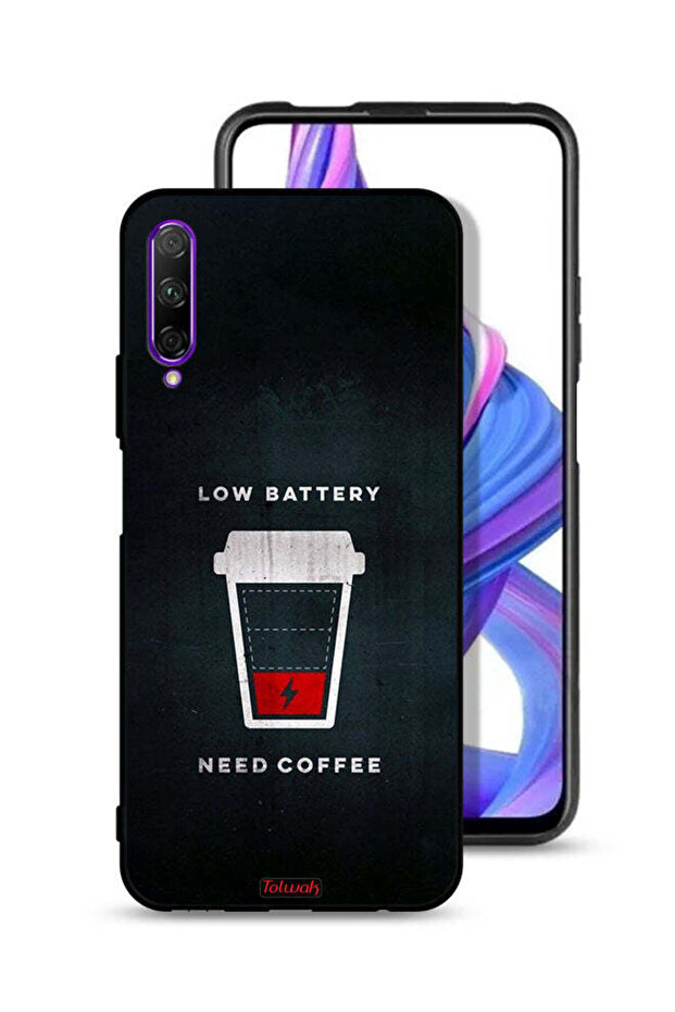 Honor 9X Pro Protective Case Cover Low Battery Need Coffee