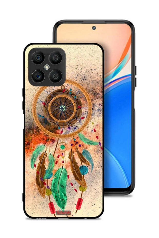 غطاء حماية لهاتف Honor X8 4G بتصميم ريش ماندالا معلق
