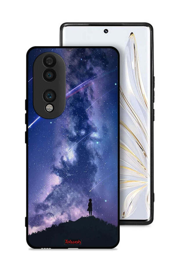 غطاء حماية لهاتف Honor 70 بنقشة نجوم متحركة