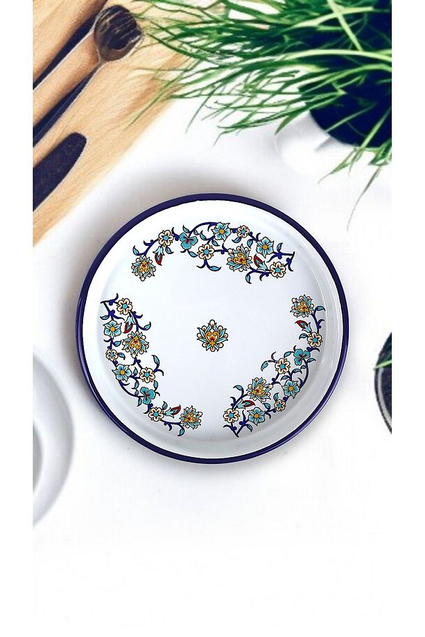 22 Cm Sunum Tepsisi Tek Kişilik Servis Tepsisi Kahve Tepsisi Tabağı Sunum Tabağı Servis Tabağı Çeyiz - 1