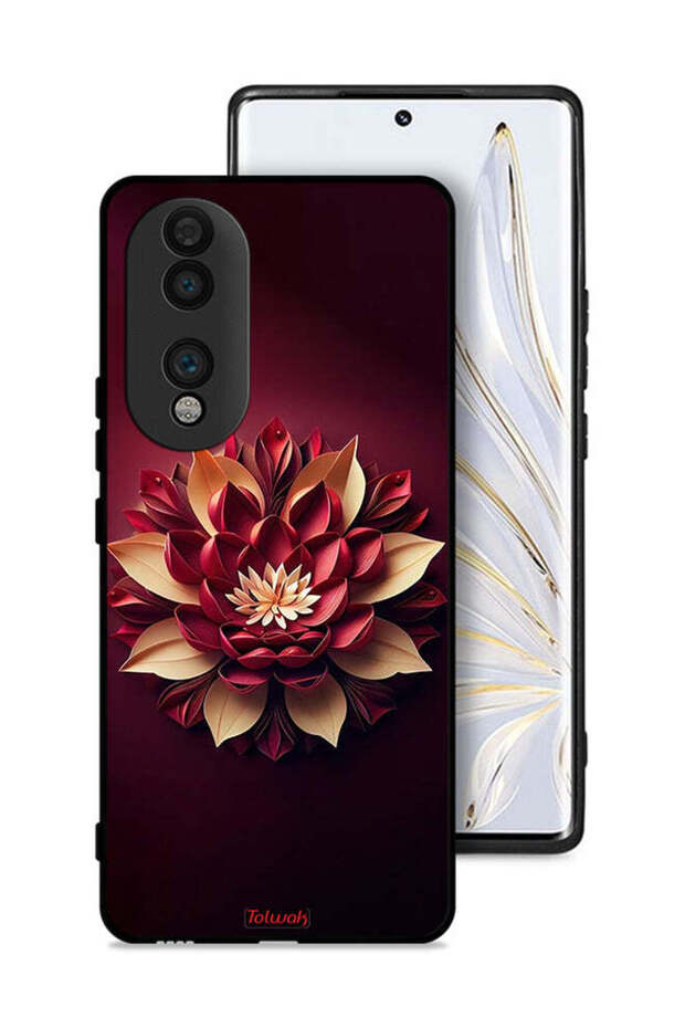 غطاء حماية لهاتف Honor 70 بتصميم زهور تجريدية