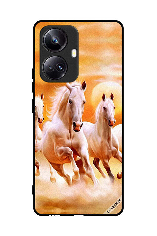غطاء حماية لهاتف Realme 10 Pro Plus بتصميم خيول تركض