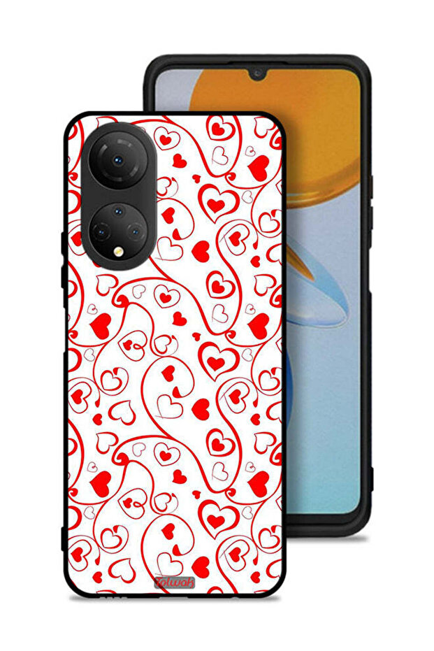 غطاء حماية لهاتف Honor X7 بنقشة قلوب