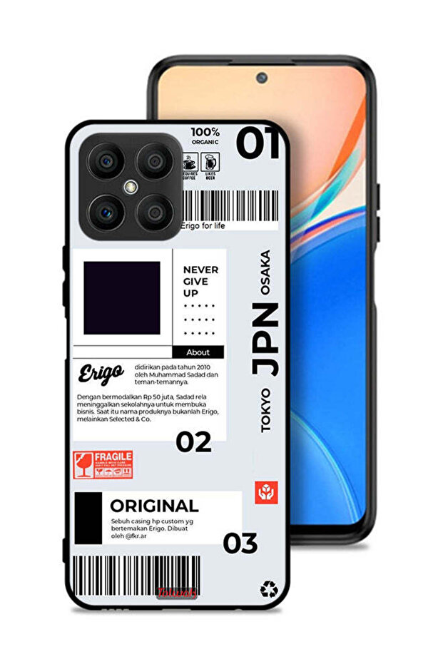 غطاء حماية لهاتف Honor X8 4G - ملصق ياباني