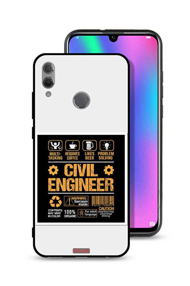 غطاء حماية لهاتف Honor 10 Lite، ملصق مهندس مدني