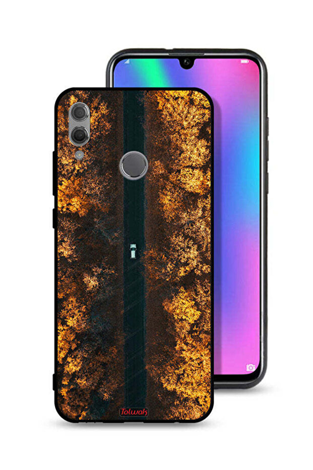 غطاء حماية لهاتف Honor 10 Lite بتصميم طريق في أشجار الخريف