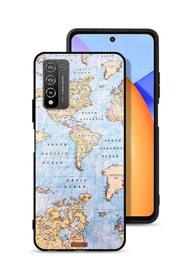 Honor 10X Lite Protective Case Cover World Map