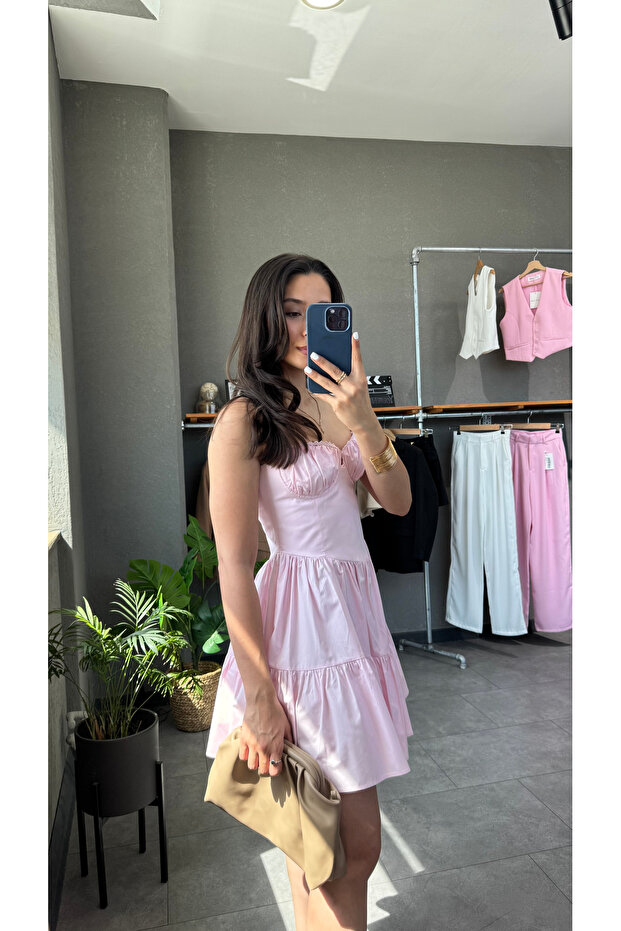 Mini haljina sa dekoltom u obliku srca - 4