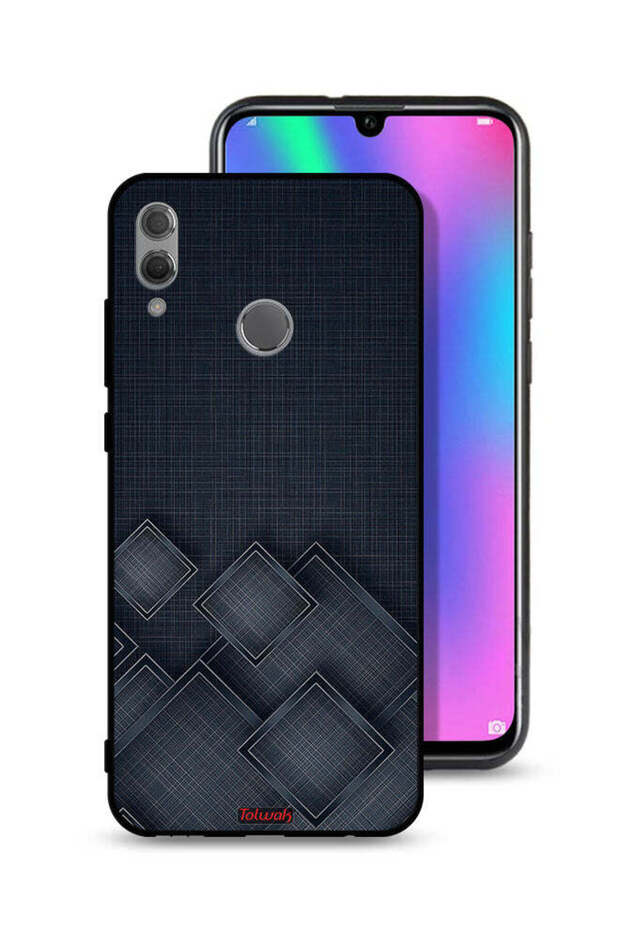 غطاء حماية لهاتف Honor 10 Lite بنقشة مربعات على القماش