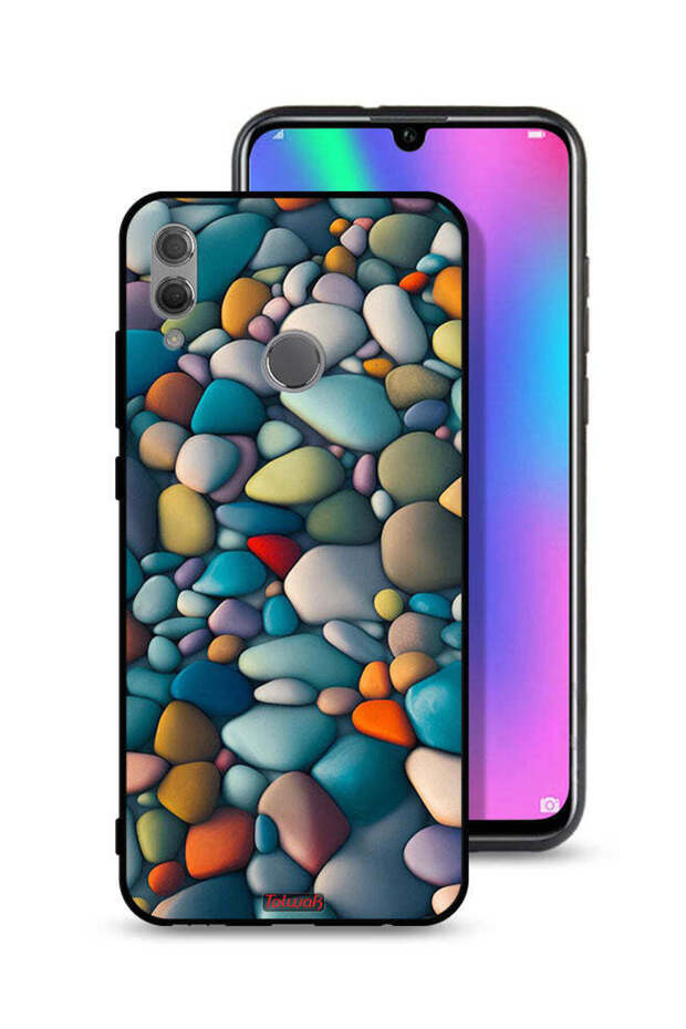 غطاء حماية لهاتف Honor 10 Lite بنمط تجريدي من الأحجار