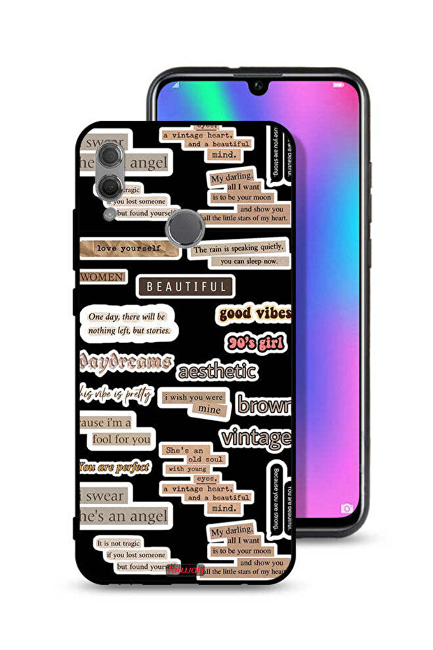 غطاء حماية لهاتف Honor 10 Lite بملصقات اقتباسات جميلة