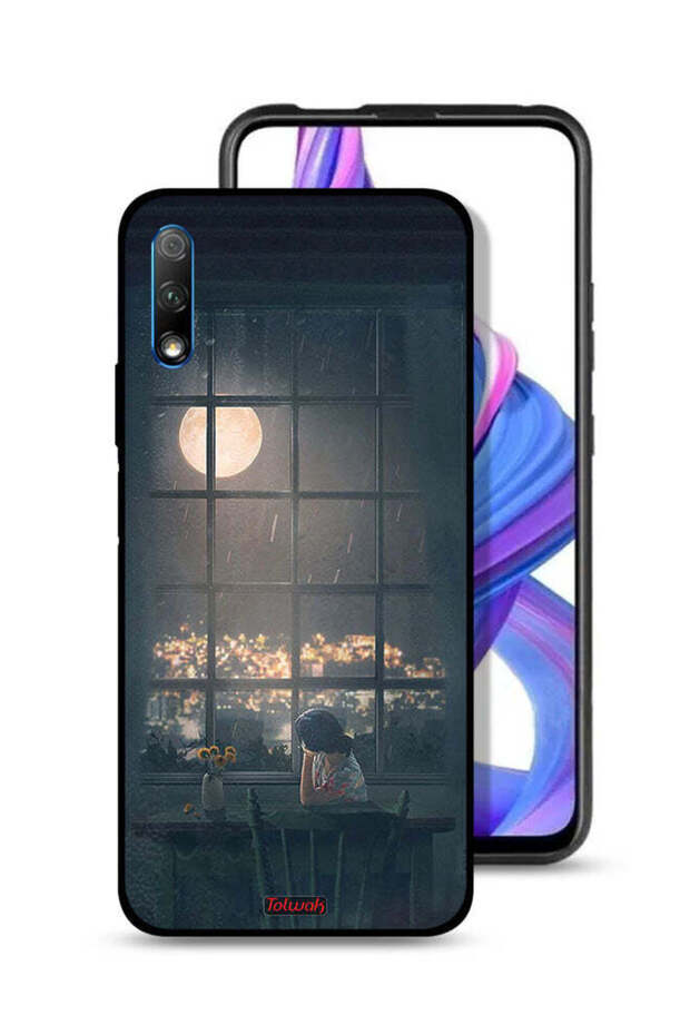 غطاء حماية لهاتف Honor 9X (الصين) مع صورة القمر