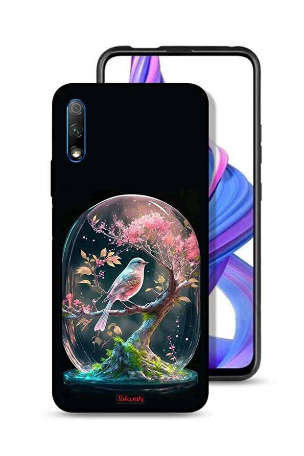 غطاء حماية لهاتف Honor 9X (الصين) بتصميم طائر في جرة