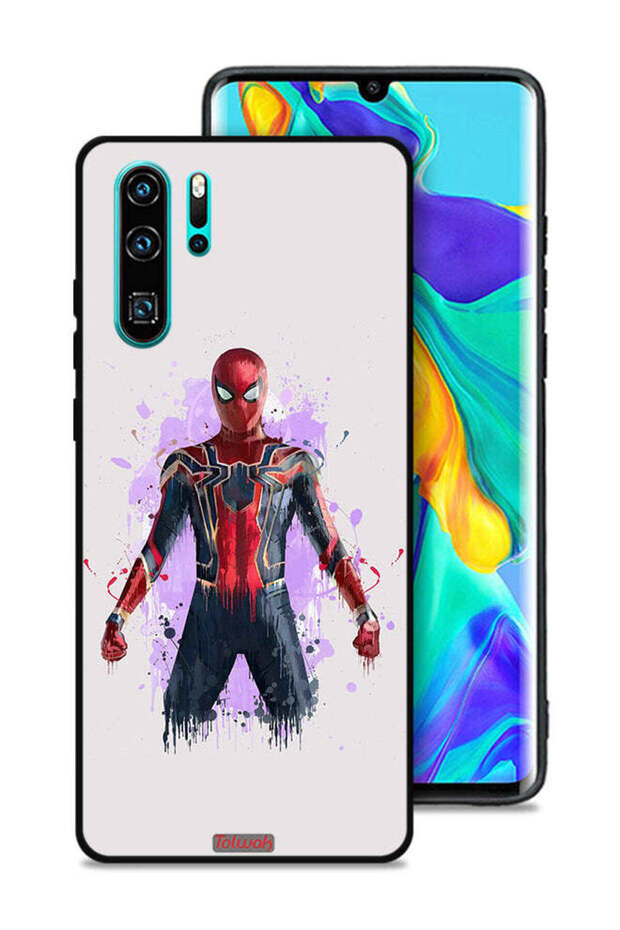 غطاء حماية لهاتف هواوي P30 Pro بتصميم العنكبوت الحديدي
