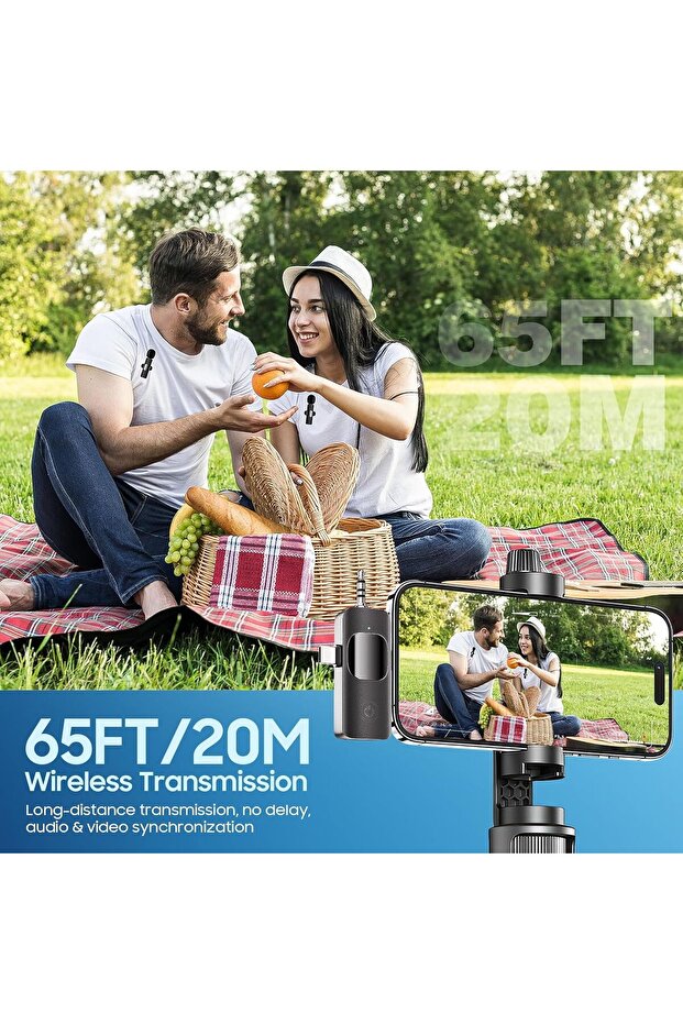 Professional Wireless Lavalier Mini Microphone - Microphone for iPhone/Android/Camera, 3 in 1 Cordle - 5