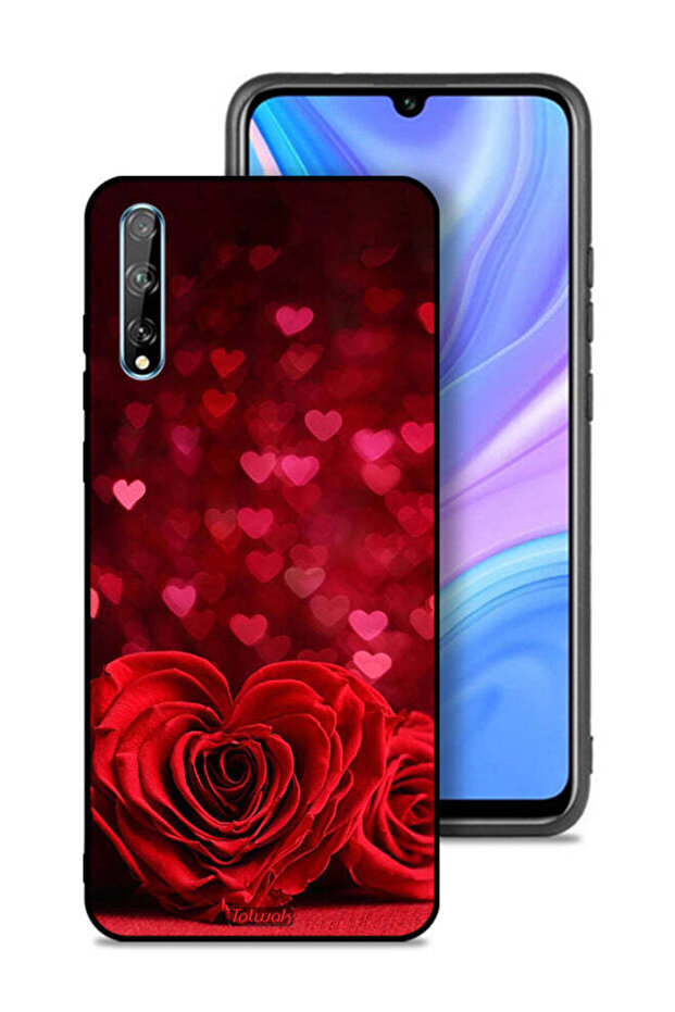 Huawei P Smart S Protective Case Cover Heart Flowers Abstract Art