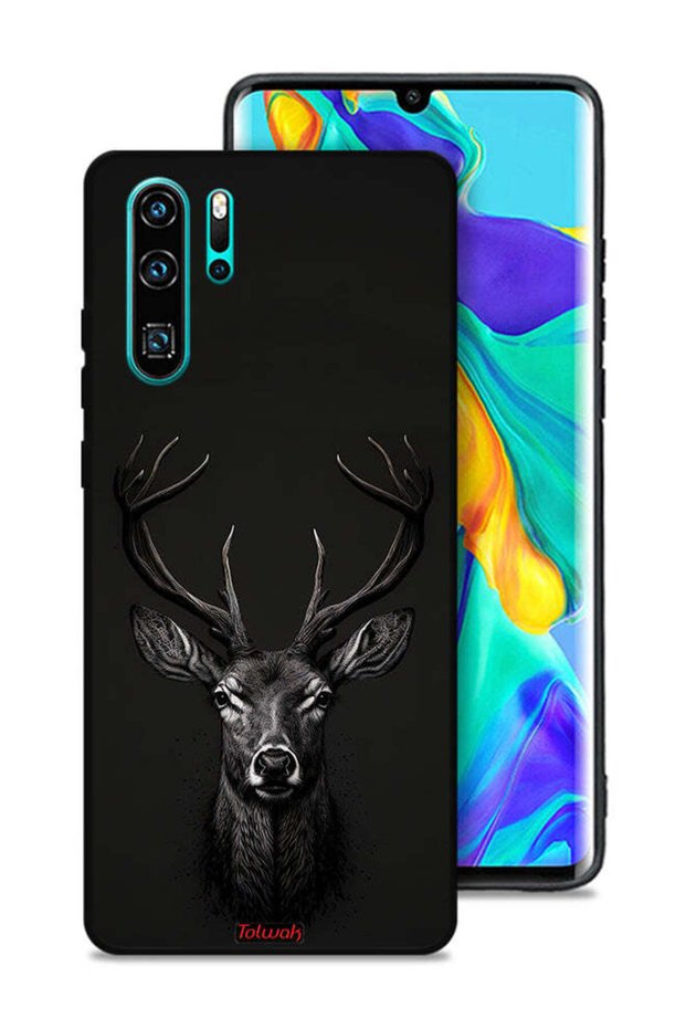 غطاء حماية لهاتف هواوي P30 Pro بتصميم غزال فني رقمي