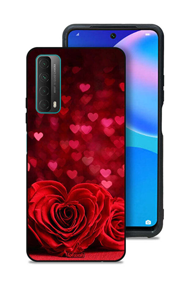 Huawei P smart (2021) Protective Case Cover Heart Flowers Abstract Art