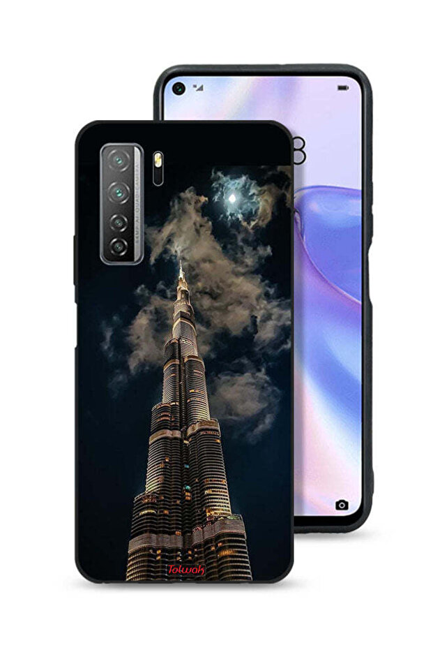 غطاء حماية لهاتف هواوي بي 40 لايت 5G برج خليفة في الليل