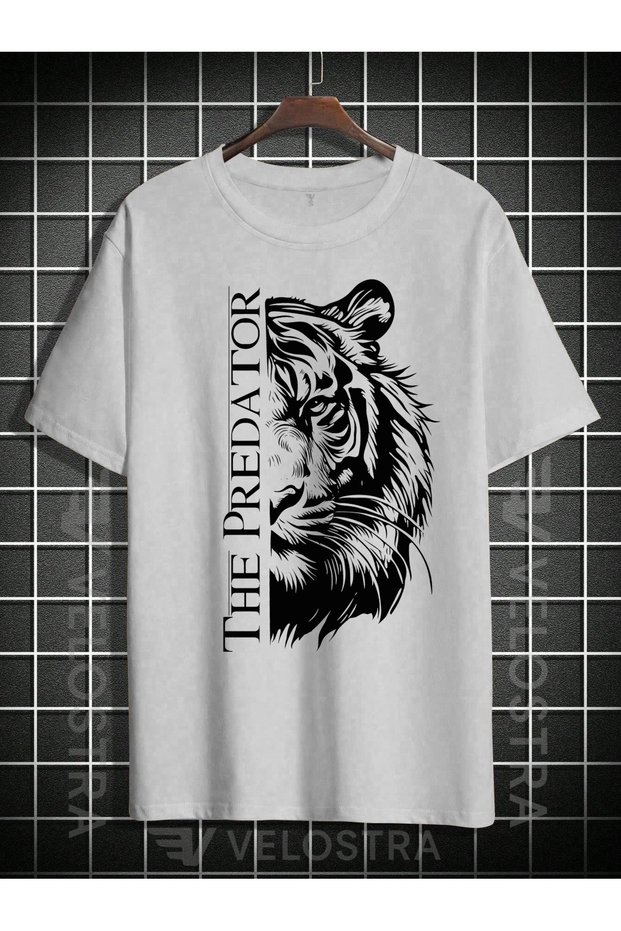 Unisex Tiger Printed Oversize T-shirt