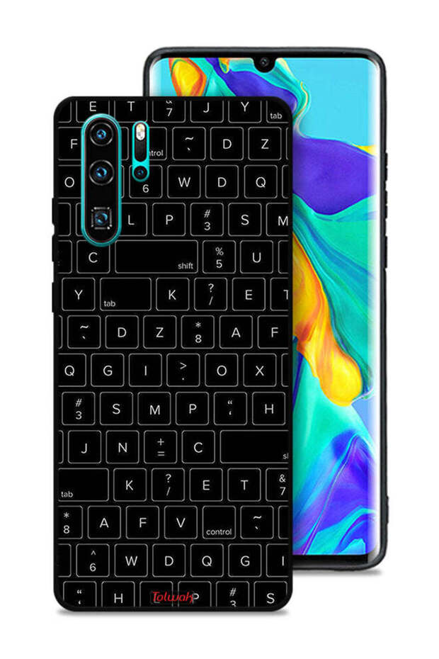 غطاء حماية لهاتف هواوي P30 Pro بنمط مفاتيح لوحة المفاتيح العشوائية