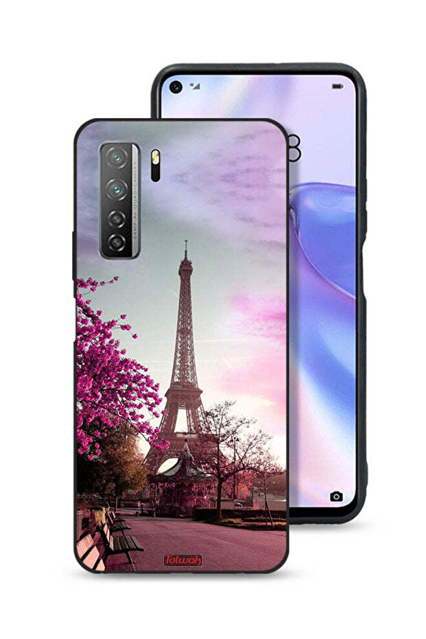 غطاء حماية لهاتف هواوي بي 40 لايت 5G بتصميم برج إيفل