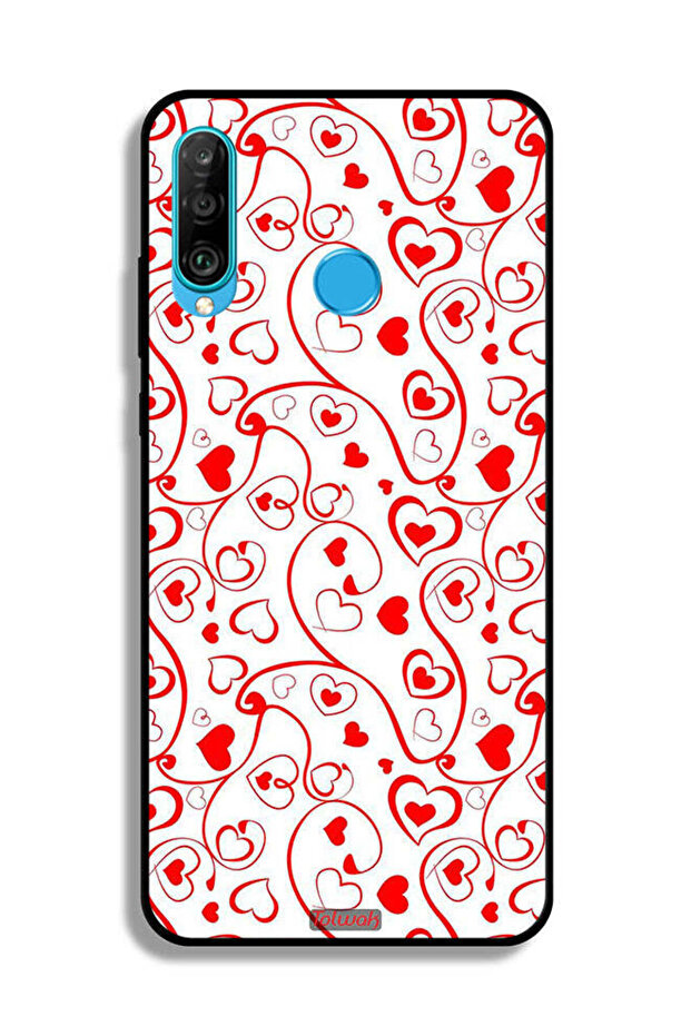 غطاء حماية لهاتف هواوي نوفا 4e بنقشة قلوب - 2