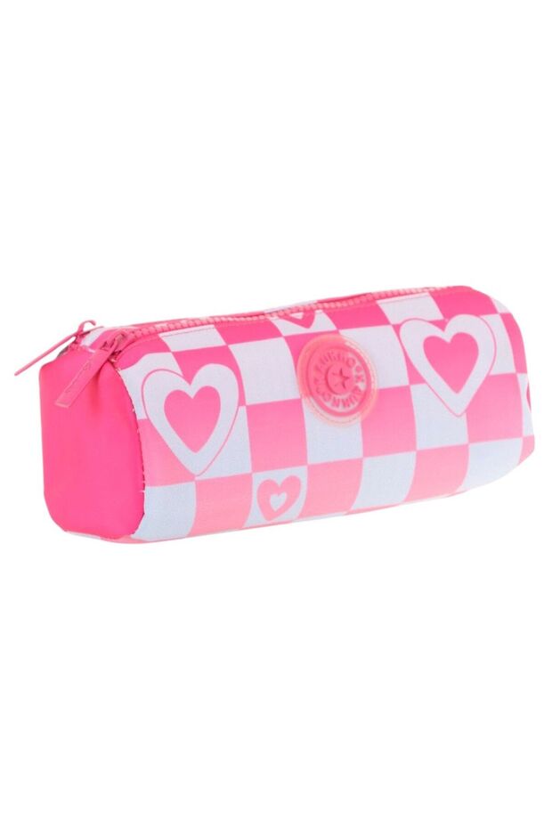 Two Compartment Girls School Pencil Bag - Pink Blue - K2699