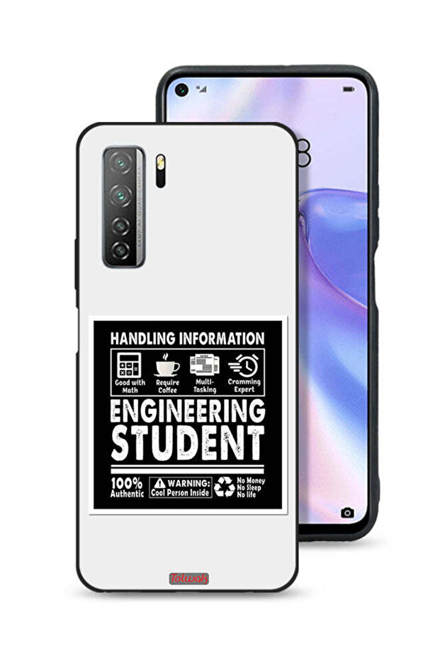 غطاء حماية لهاتف هواوي نوفا 7 SE 5G، ملصق طالب هندسة