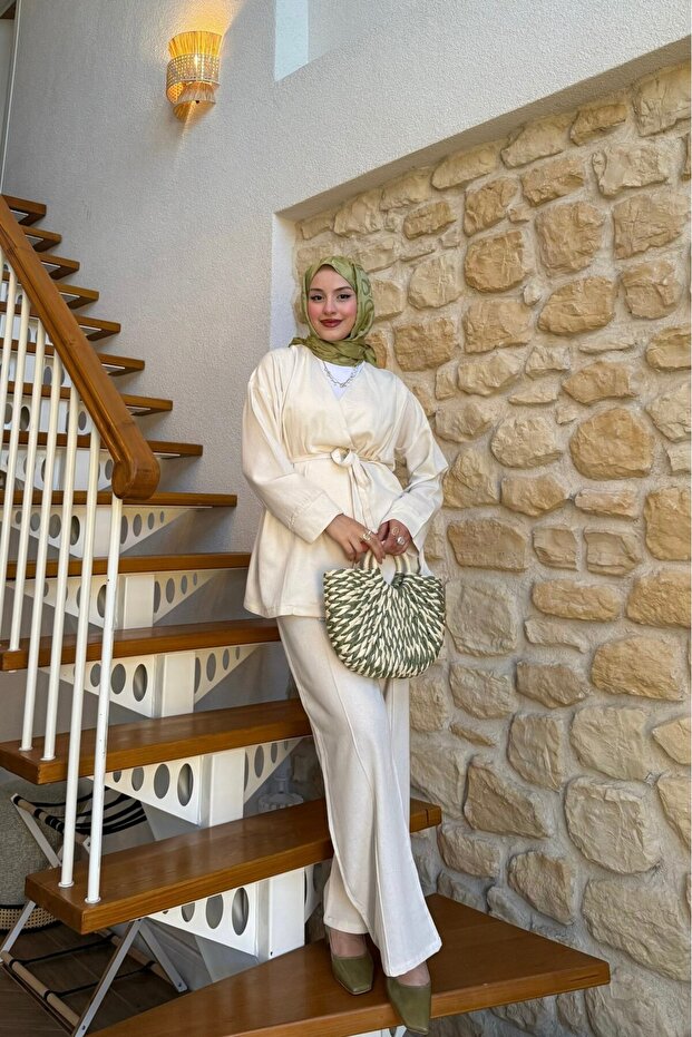 بدلة كتان بزر واحد - 4