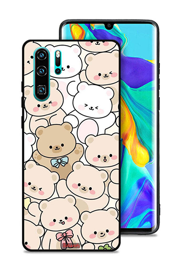 غطاء حماية لهاتف هواوي P30 Pro بنقشة الدببة - 1