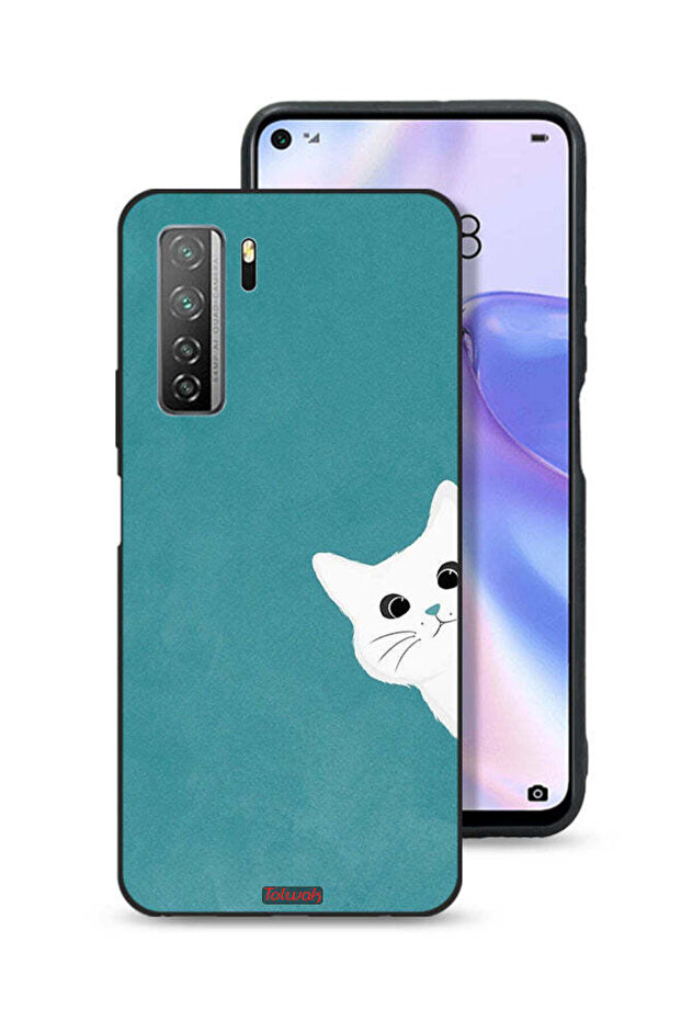 غطاء حماية لهاتف هواوي P40 لايت 5G بتصميم قطة