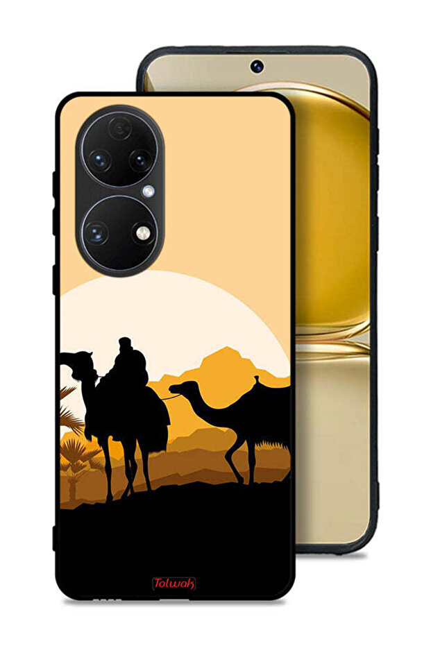 Huawei P50 Protective Case Cover Camels In Desert Art