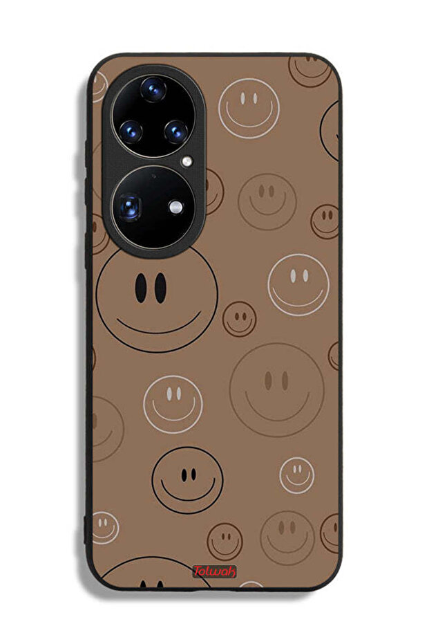غطاء حماية لهاتف هواوي بي 50 برو بنقشة وجوه مبتسمة - 2