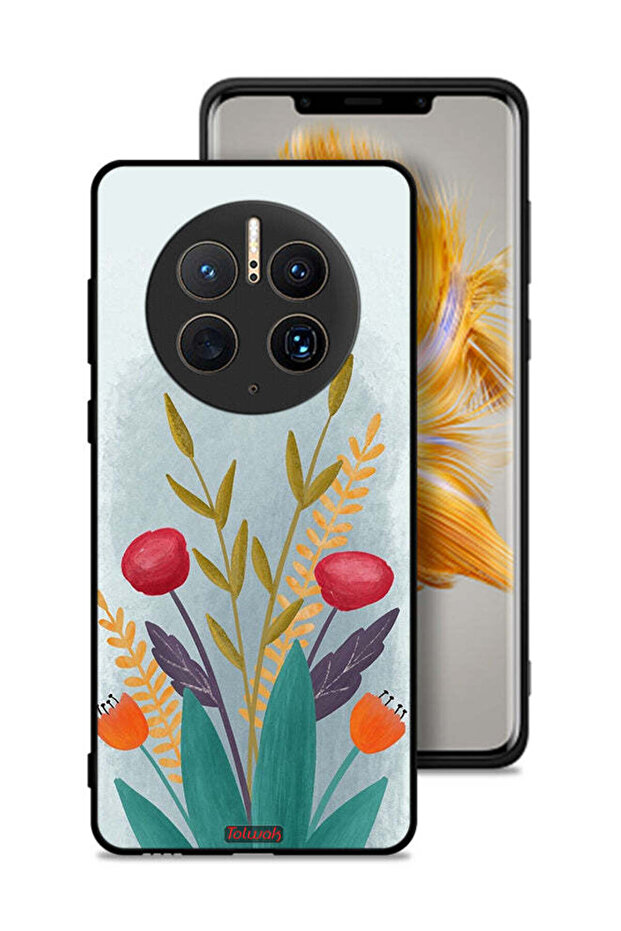 Huawei Mate 50 Pro Protective Case Cover Plants Drawing Art