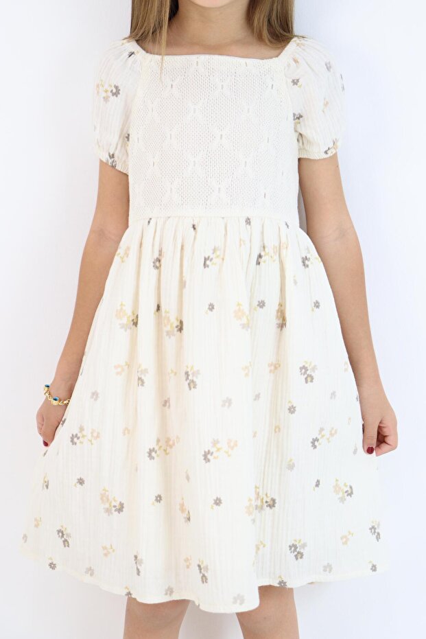 Dantelli Müslin Elbise - 5