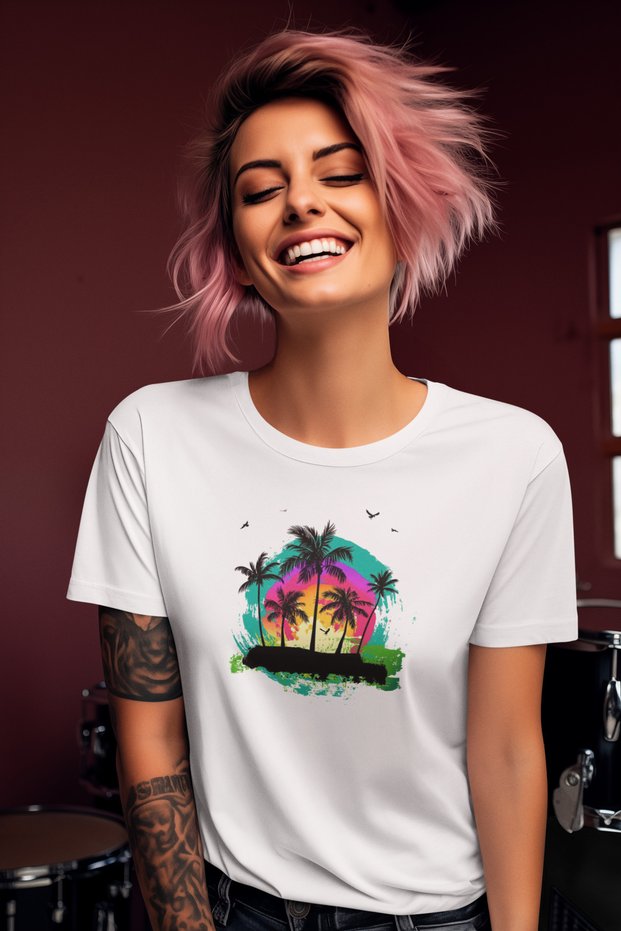 Stil-X Summer Time Temali Bicycle Collar 100% Cotton Women's Tshirt