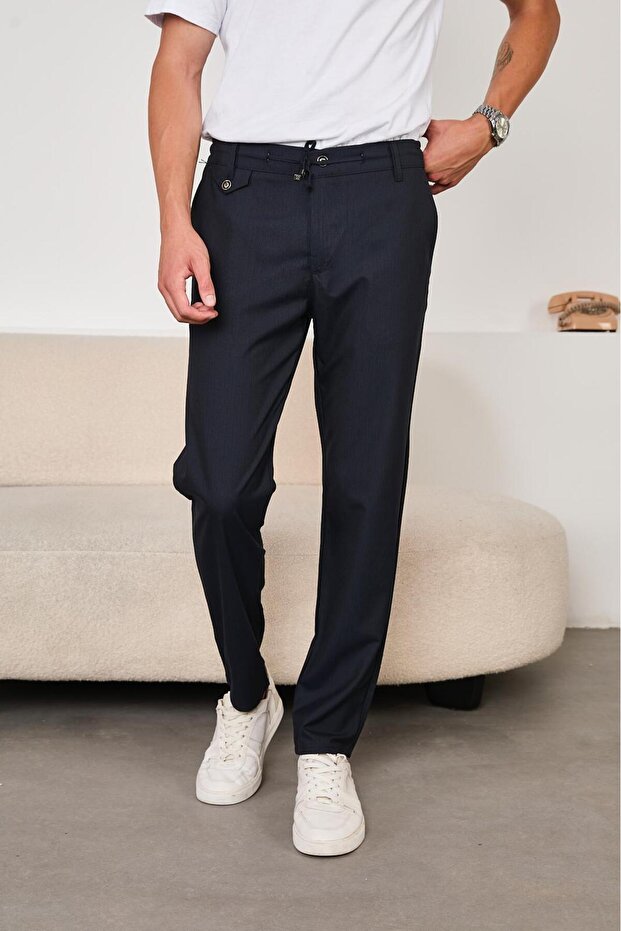 Men's New Season Jogger Pants Regular Fit Jogger Pants with Flap Button Detail