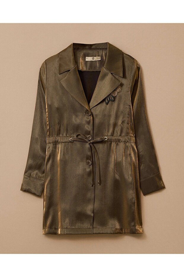 Pul İşlemeli Düğmeli Ceket - 6