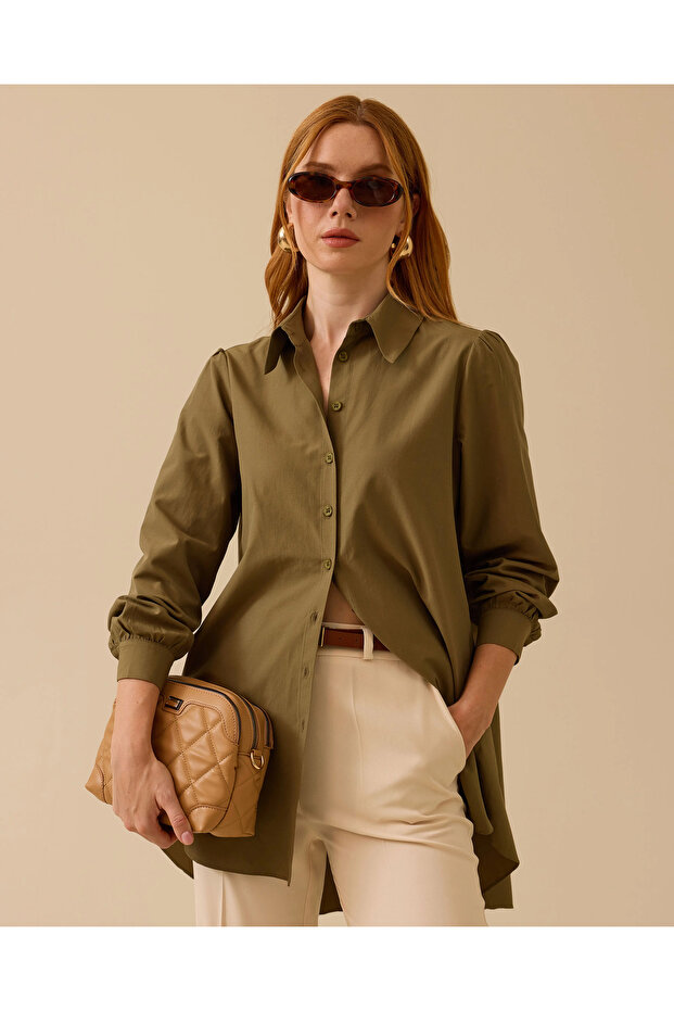 Gömlek Yaka Düğmeli Tunik - 1