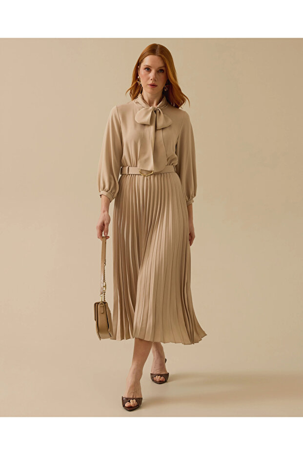 Seçil Şık Elbise-251310001 Bej - 3