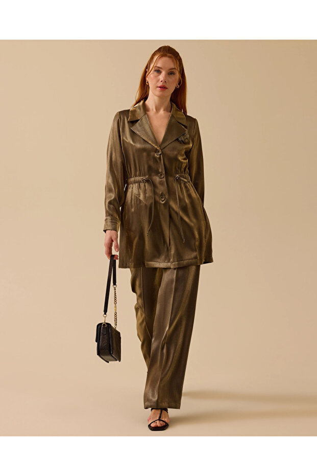 Pul İşlemeli Düğmeli Ceket - 3