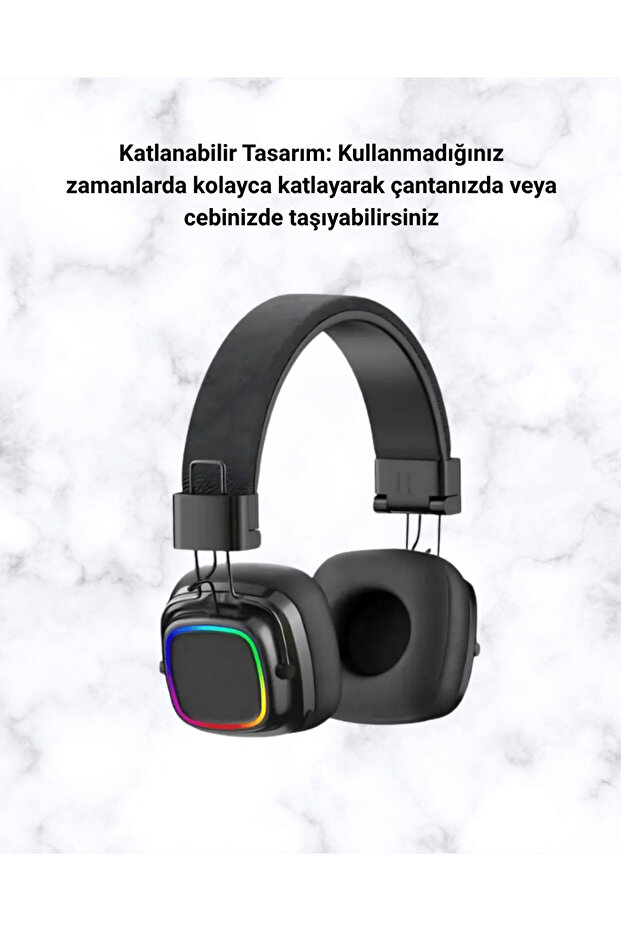 WIZARD RGB Işıklı Katlanabilir Bluetooth 5.3 Kulak Üstü Kulaklık - 2