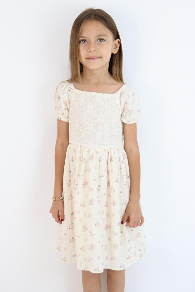 Dantelli Müslin Elbise - 5