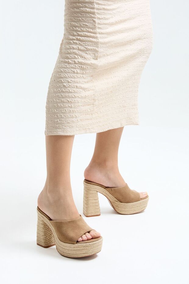 Jüt platform topuklu sandalet - 2