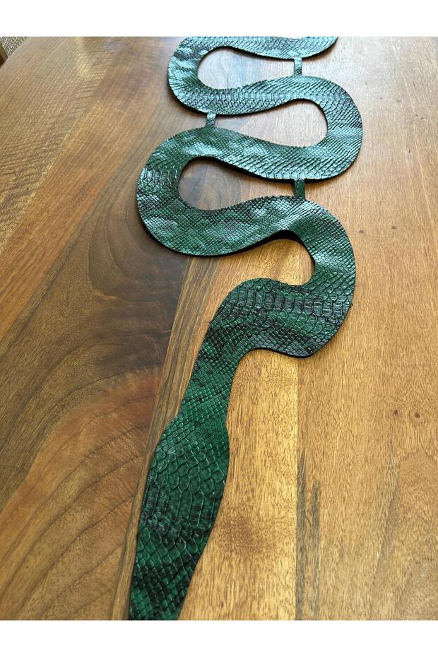 Faux Leather Snake Pattern Runner - 2