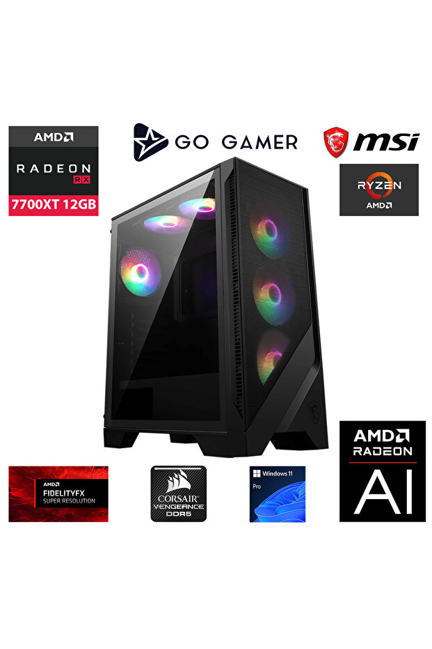 GA551D R5 8400F/32GB DDR5 6000Mhz/2TB NVMe SSD 6000-5000/ RX7700XT /MSI 27" 180Hz./W11P - 2